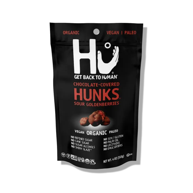 Hu Sour Goldenberries Hunks mørk chokolade 6 poser