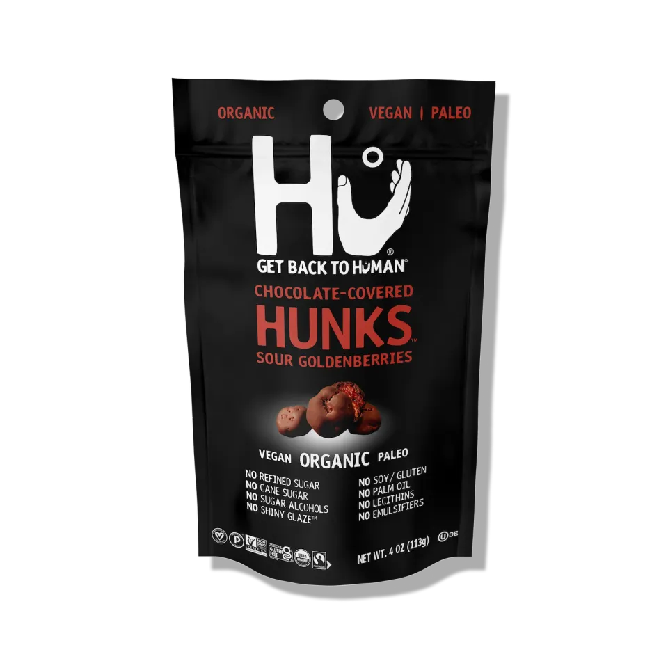 Hu Sour Goldenberries Hunks mørk chokolade 6 poser