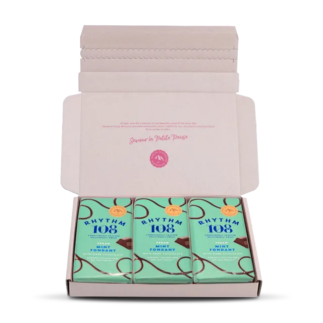 Rhythm 108 Mint Fondant Dark chokoladeplader 3-pak mynte 55%