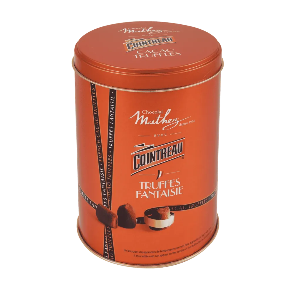 Mathez Cointreau chokoladetrøfler 500g metaldåse appelsinlikør