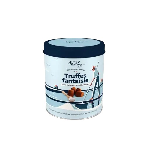 Mathez Guérande chokoladetrøfler 250g metaldåse salt