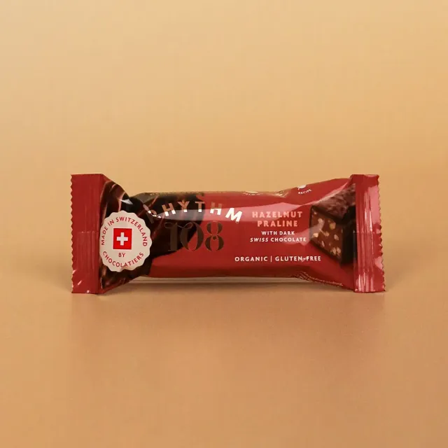 Rhythm 108 Hasselnød Praliné bar 15x33g vegansk
