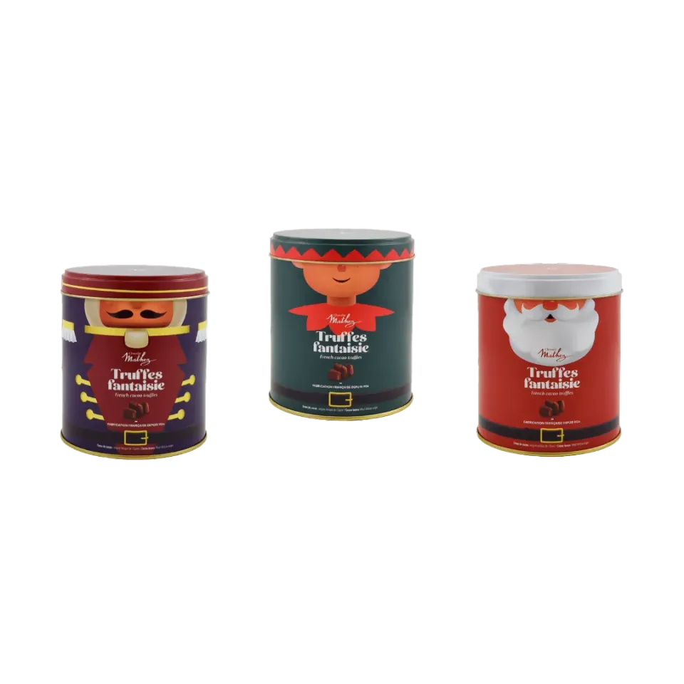 Mathez Christmas Team trøfler metaldåse 250g kakao