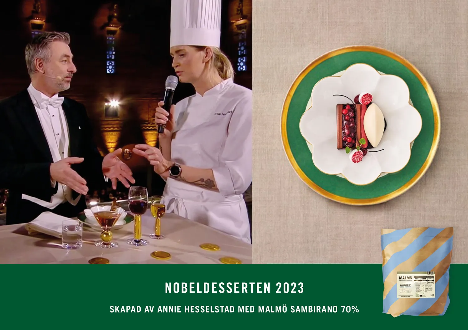 Malmö chokladfabrik Nobel Sambirano 70% mørk chokolade 3-pak