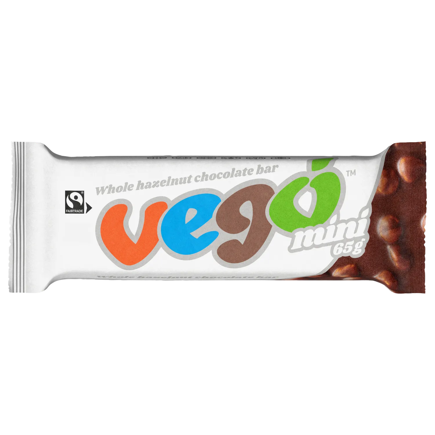 Vego Mini hasselnødde chokolade 65 g hele nødder
