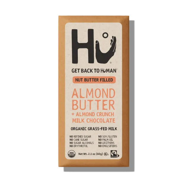 Hu Almond Butter Crunch mælkechokoladebar 4 stk ristet