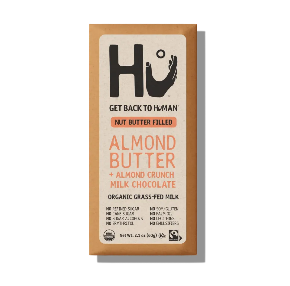 Hu Almond Butter Crunch mælkechokoladebar 4 stk ristet