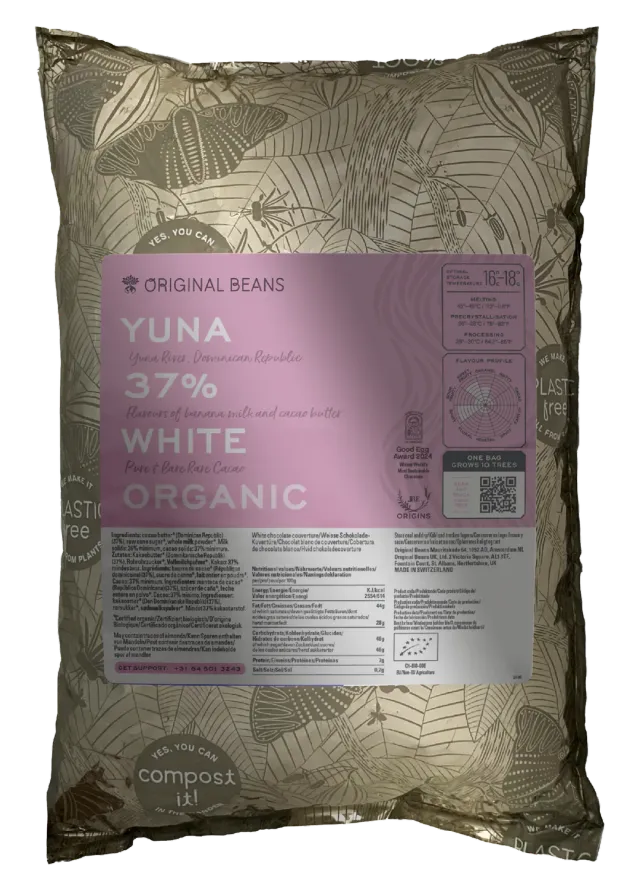 Original Beans Yuna Edel Weiss 37% hvid chokolade 2kg karamel