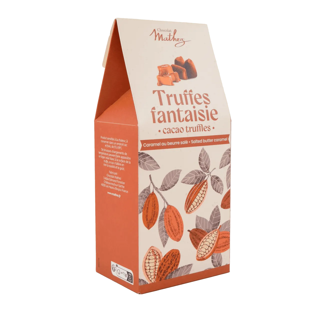 Mathez Natural trøfler kakao 200g æske