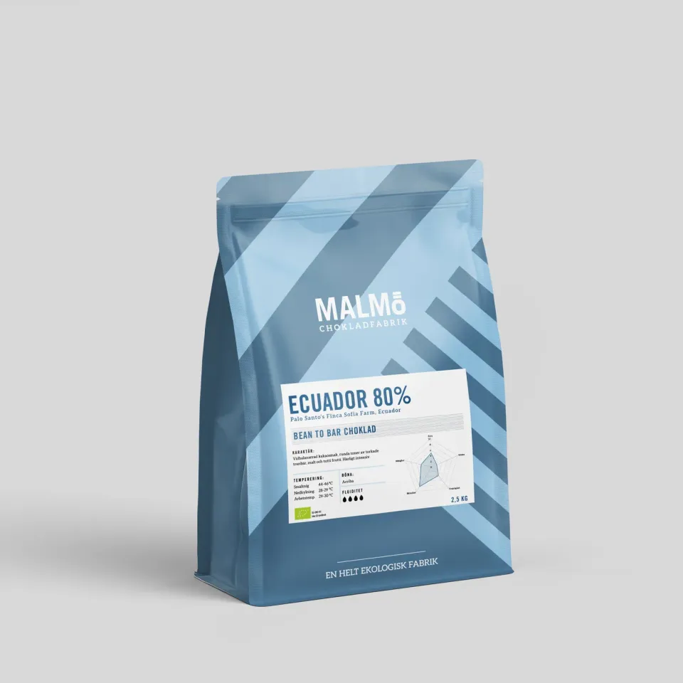 Malmö Chokoladefabrik Ecuador 80% mæstarcouvertyr 2,5kg mørk