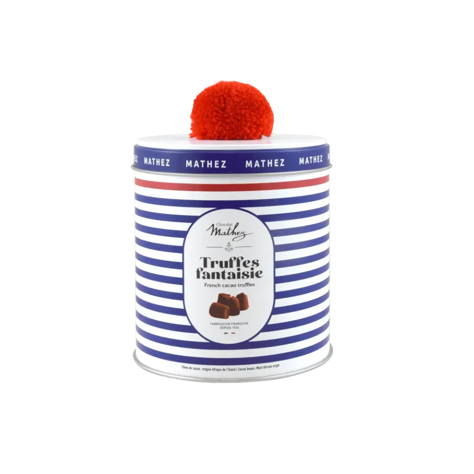 Mathez Navy metalæske trøfler 250g mørk chokolade