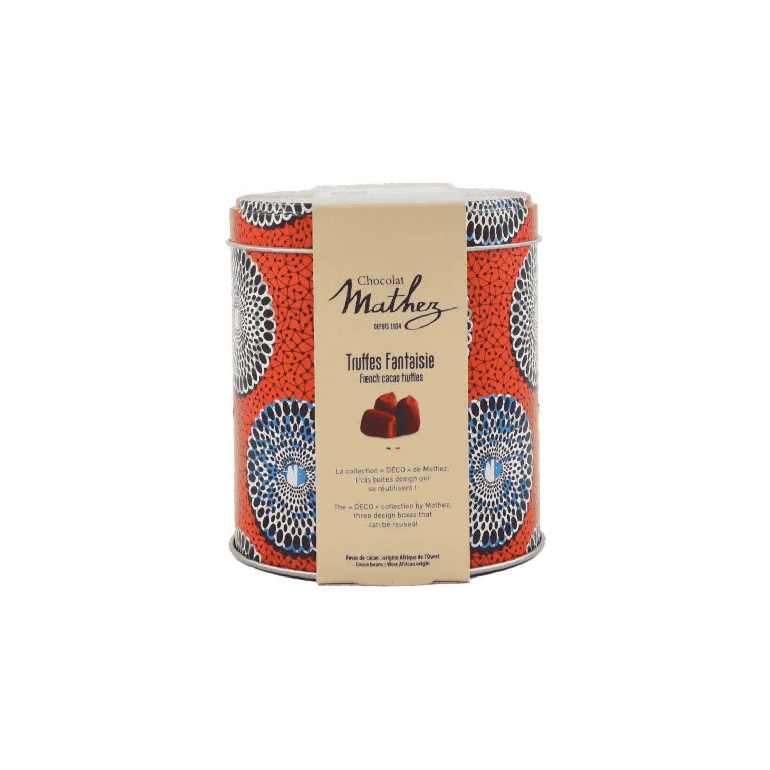 Mathez Deco chokoladetrøfler 250g metaldåse kakao