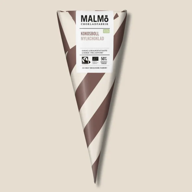 Malmö chokladfabrik Kokosboll chokladstrut chokolade 90g kaffe