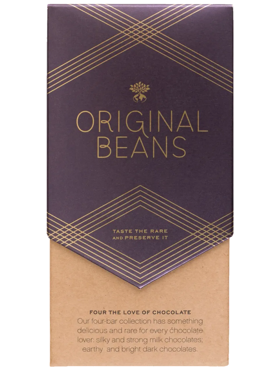 Original Beans Four the Love of Chocolate chokoladesæt 4 barer mørk