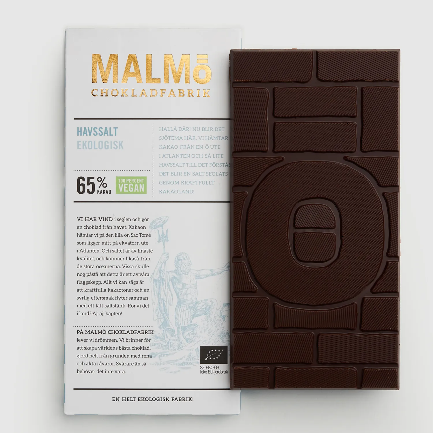 Malmø Chokoladefabrik Havssalt 65% mørk chokolade 80g salt