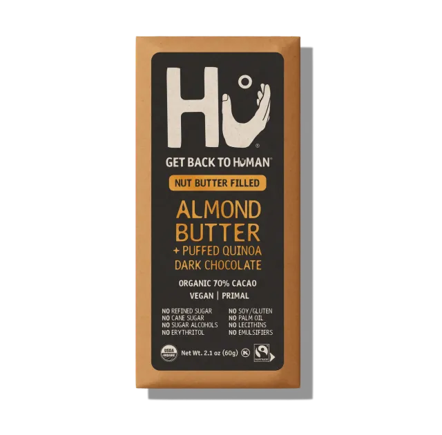Hu Almond Butter Quinoa mørk chokoladebar 6 stk 70%