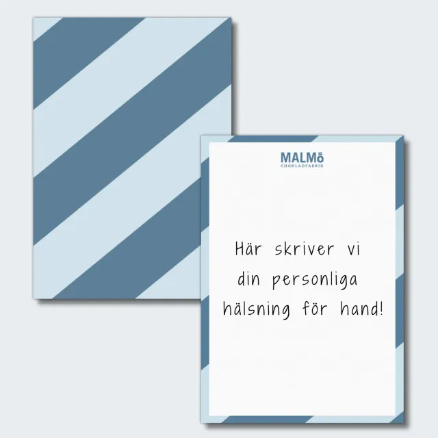 Malmö Chokladfabrik Kort med hilsen til chokladbrev