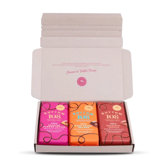Rhythm 108 Assorted fyldt chokolade 6x100g vegansk