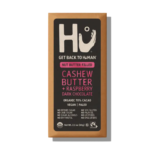 Hu Cashew Raspberry mørk chokoladebar 6-pak 70%