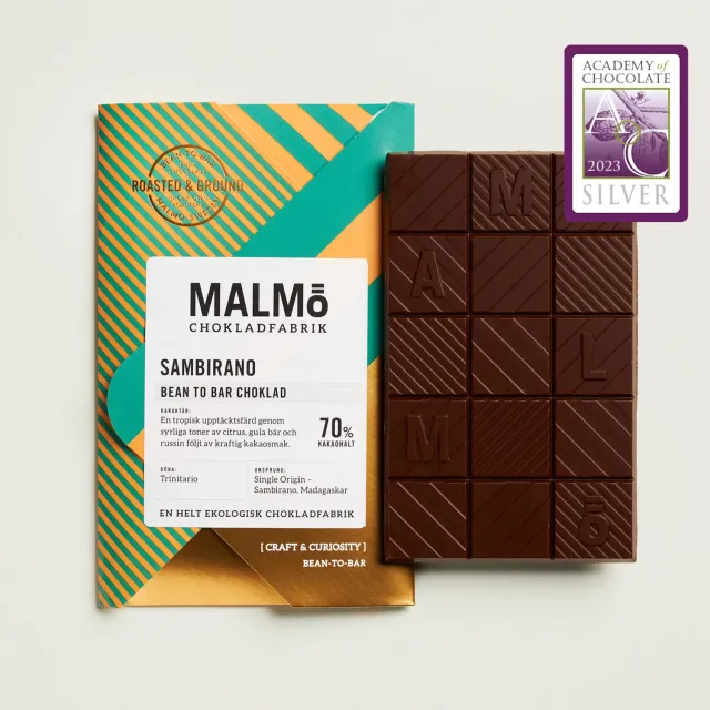 Malmö chokladfabrik Sambirano 70% mørk chokolade 58g single origin