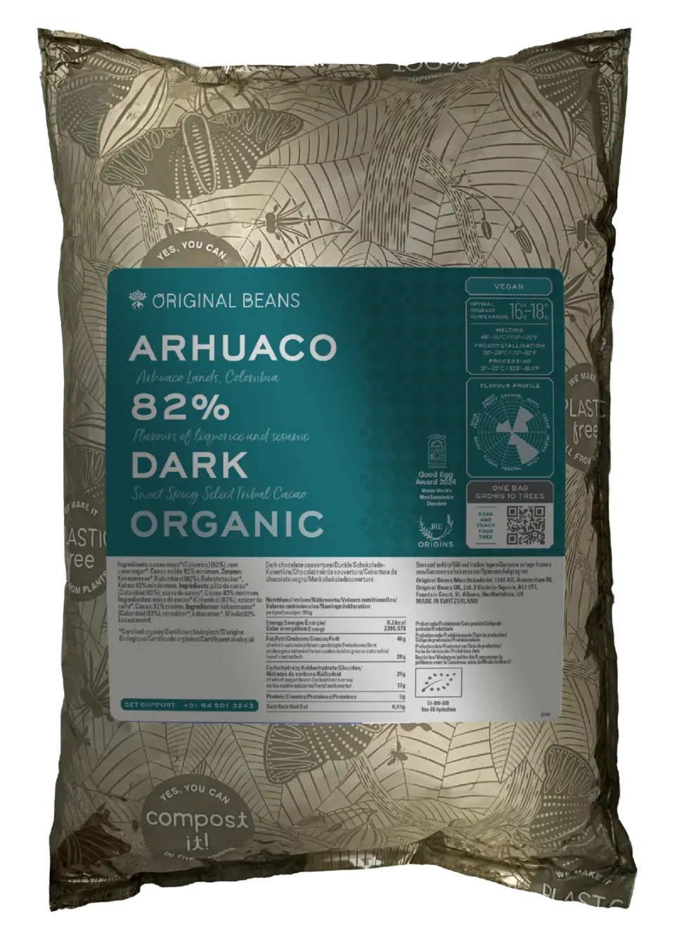 Original Beans Arhuaco 82% mørk chokolade 70g lakrids