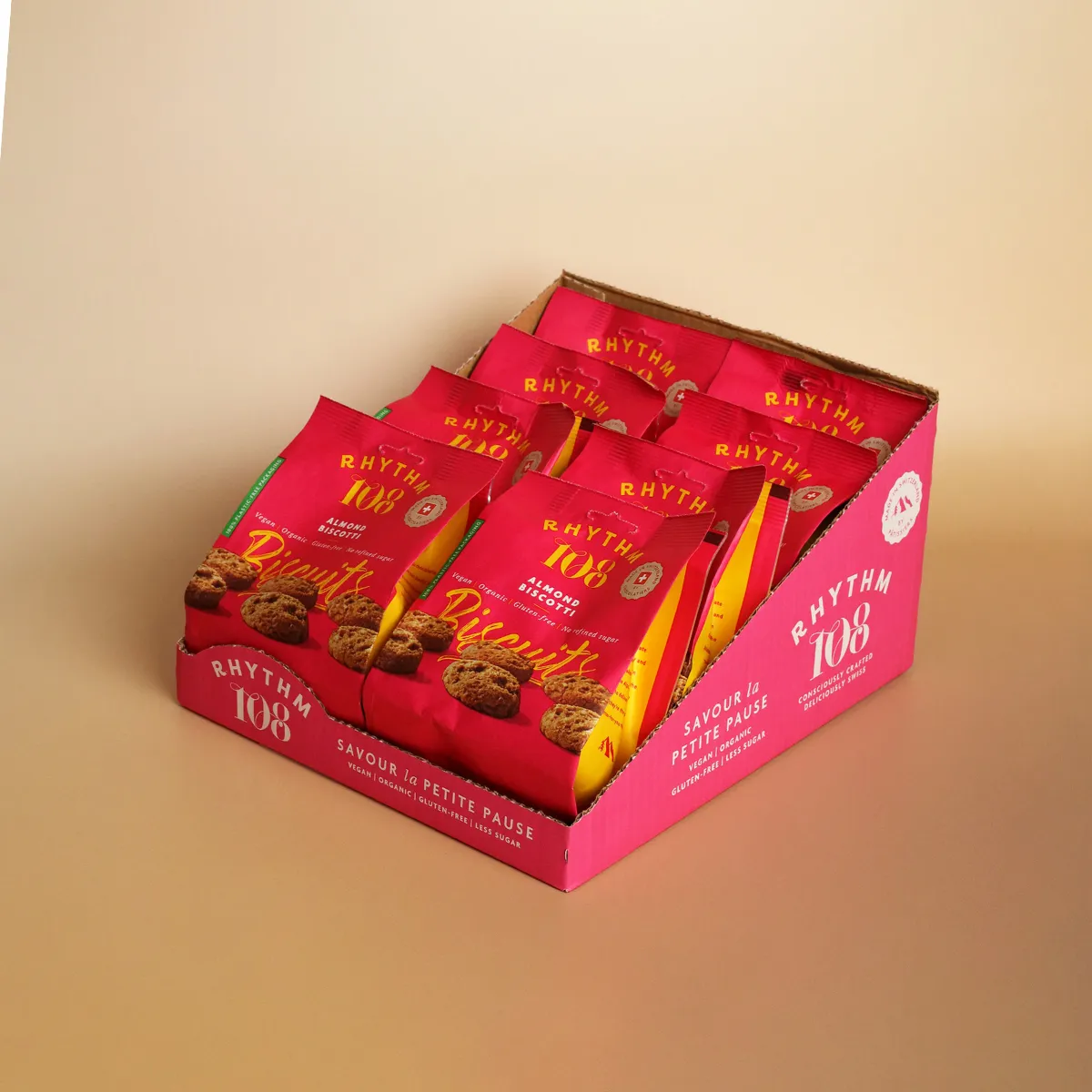 Rhythm 108 Mandel Biscotti kiks 8x135g veganske
