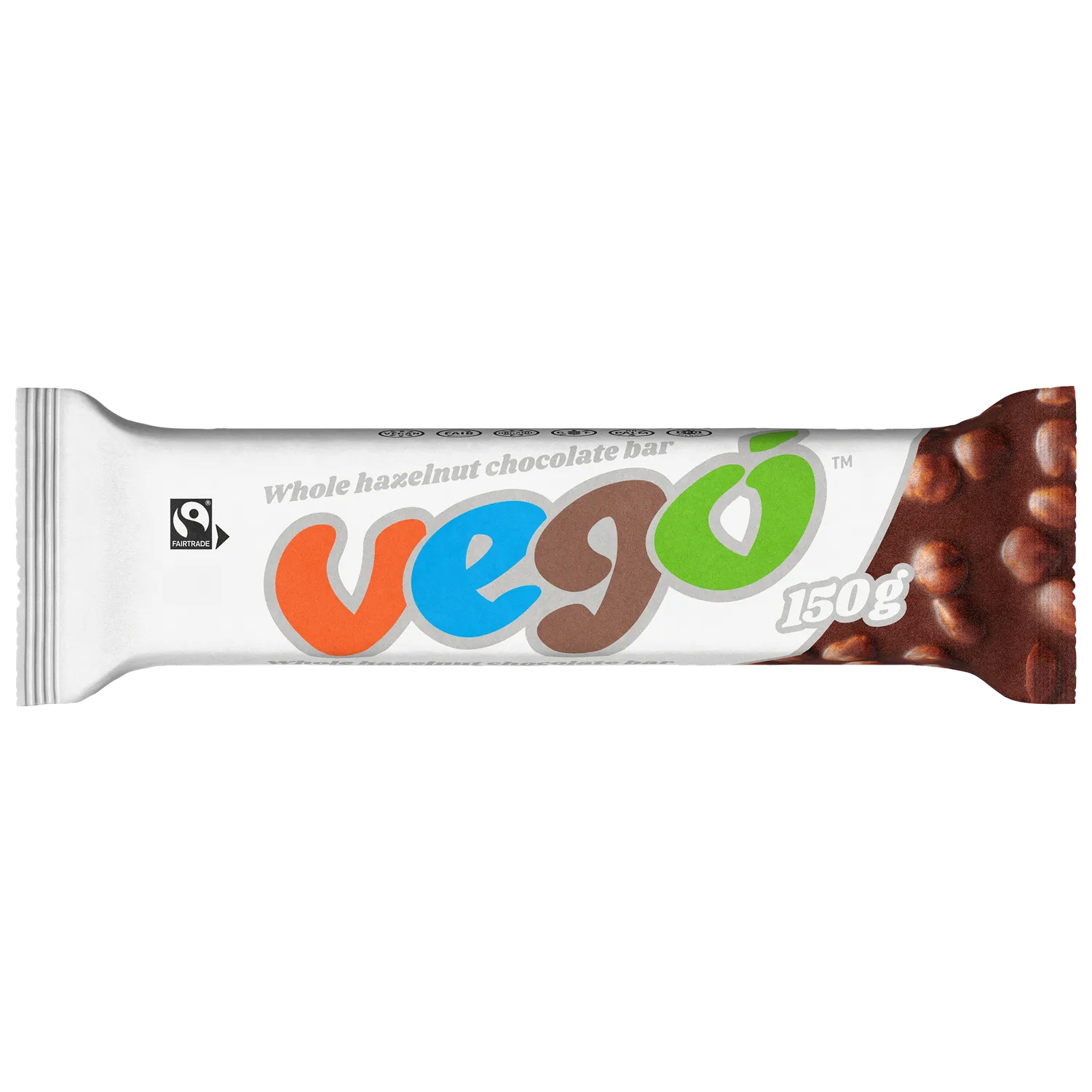 Vego Bar hasselnødde chokolade 150 g hele nødder