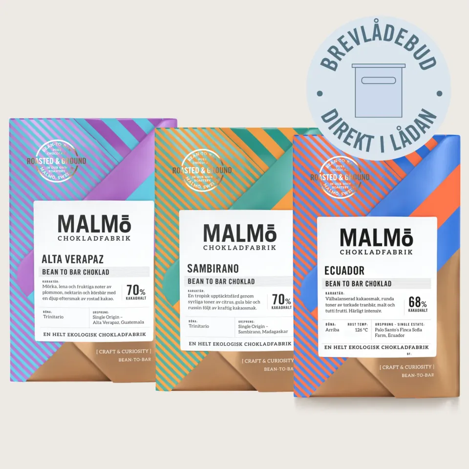 Malmö Chokoladefabrik Craft single origin chokoladebrev 58g mørk