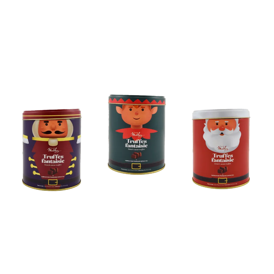 Mathez Christmas Team trøfler metaldåse 250g kakao
