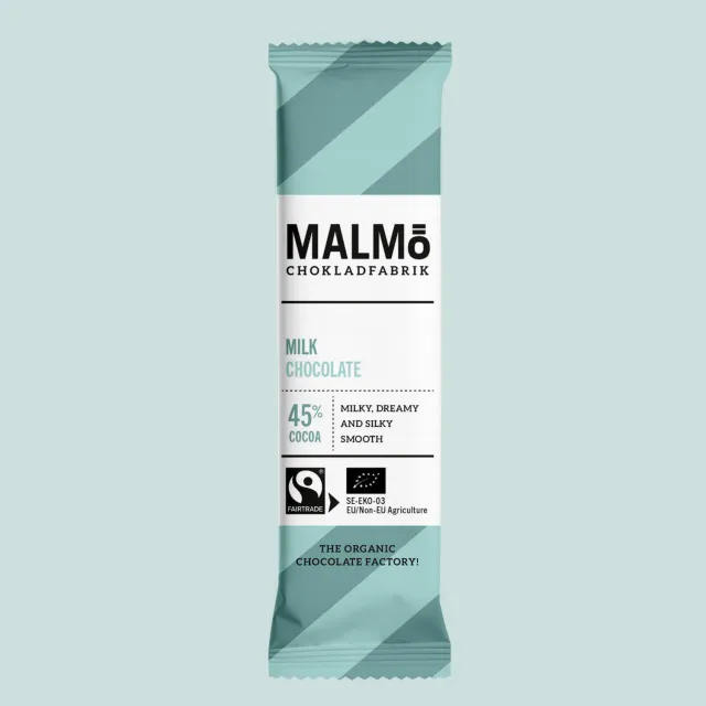 Malmö chokladfabrik Milk chocolate 45% chokoladebar 25g mælk