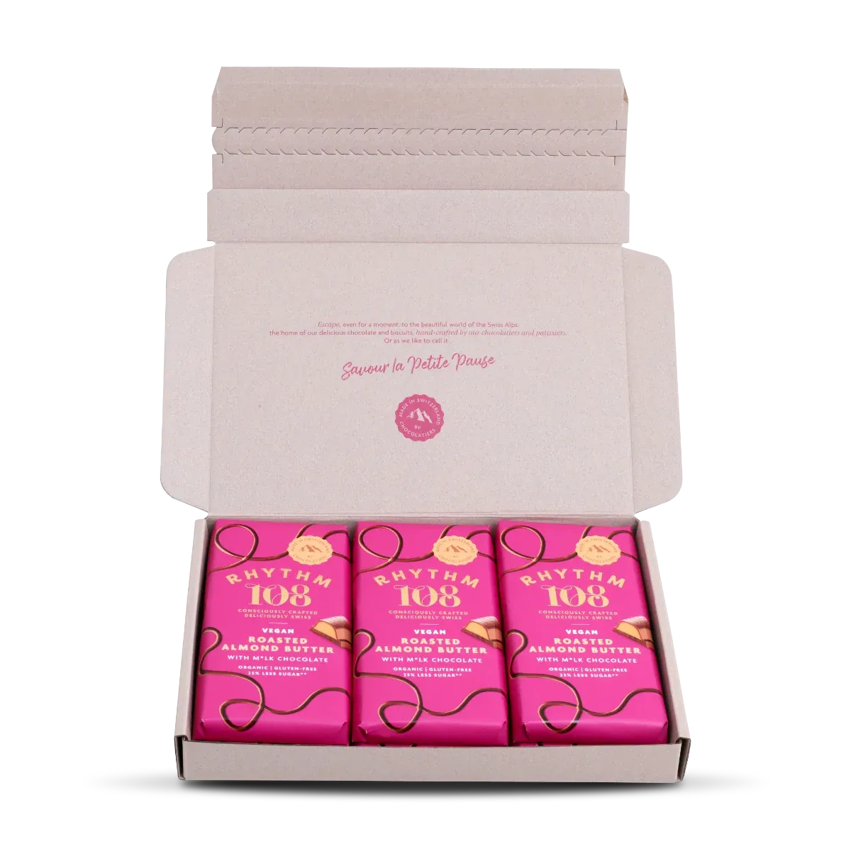 Rhythm 108 Roasted Almond Butter chokoladeplader 6-pak mandel