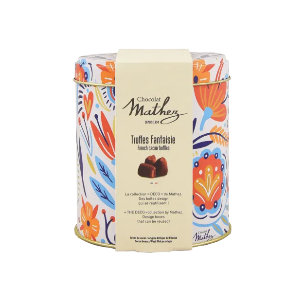 Mathez Deco chokoladetrøfler 250g metaldåse kakao