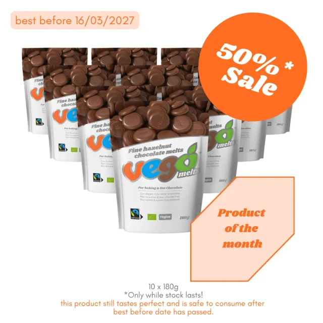 Vego Melts bagechokolade 180 g hasselnød