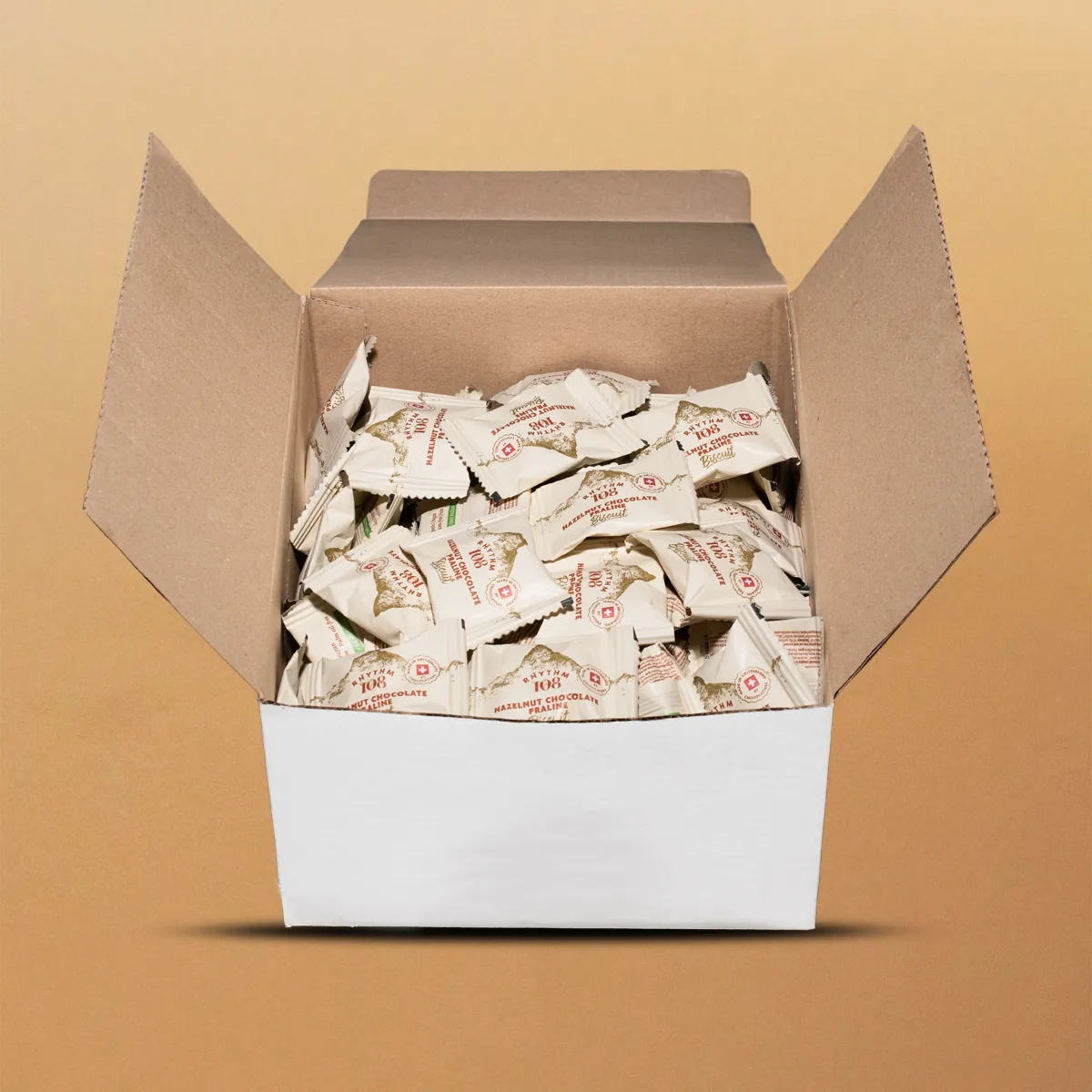 Rhythm 108 Hazelnut Praline småkager 130x15g enkeltpakkede