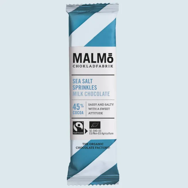 Malmø Chokoladefabrik Milk Chocolate Sea Salt mælkchokolade 25g 45%