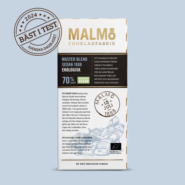 Malmö chokladfabrik Master Blend 70% mørk chokolade 80g