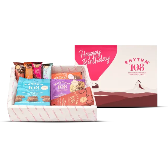 Rhythm 108 Happy Birthday chokolade gaveæske 9 dele mix