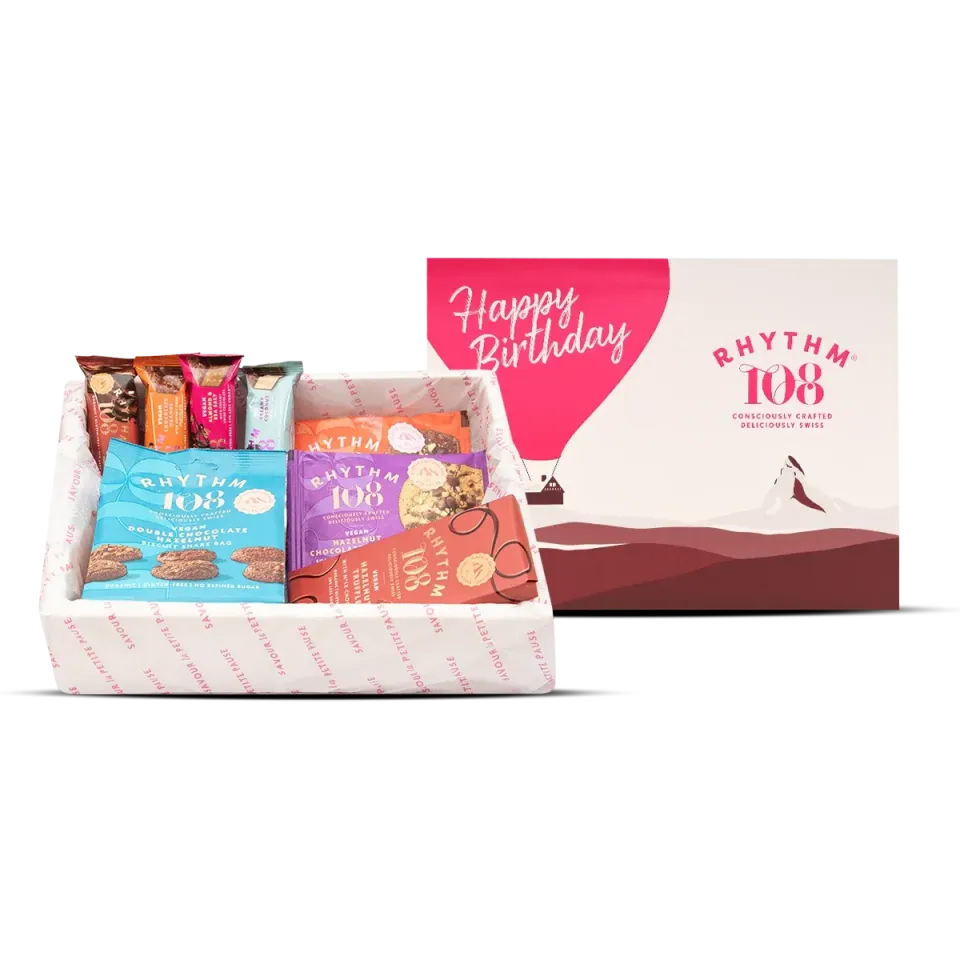 Rhythm 108 Happy Birthday chokolade gaveæske 9 dele mix