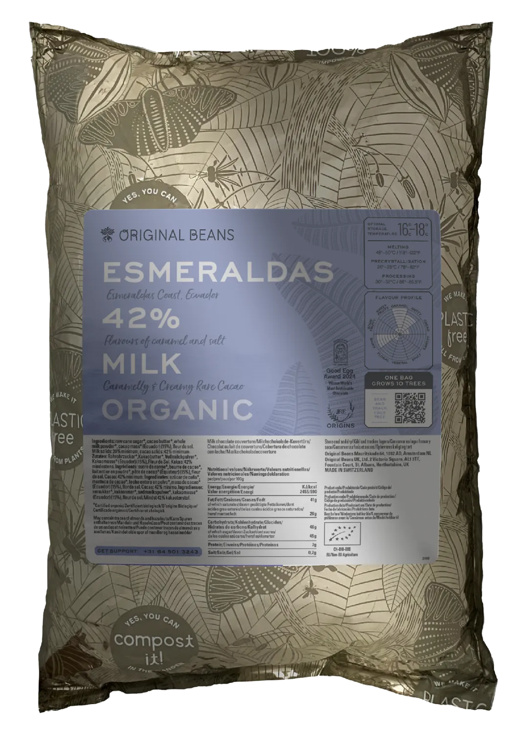 Original Beans Esmeraldas 42% mælkechokolade 70g karamel
