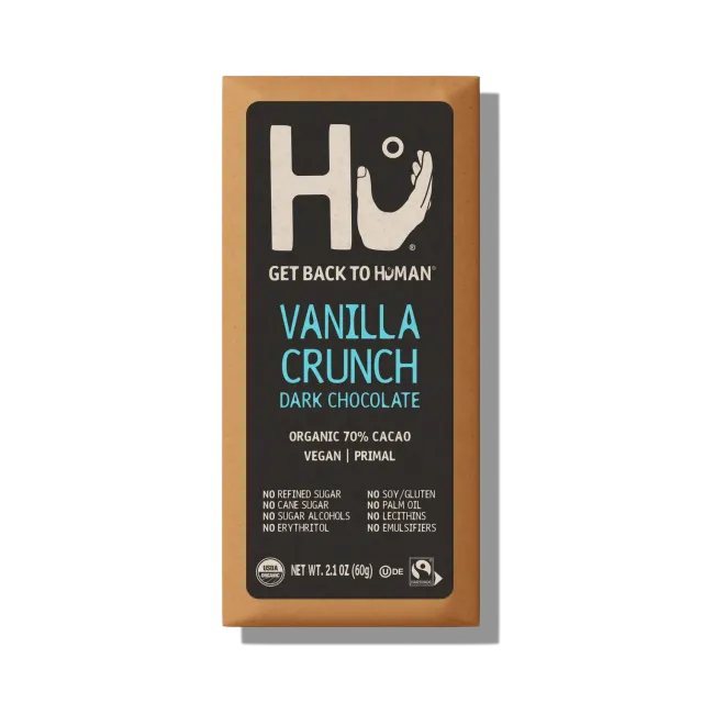 Hu Vanilla Crunch mørk chokoladebar 6-pak 70%