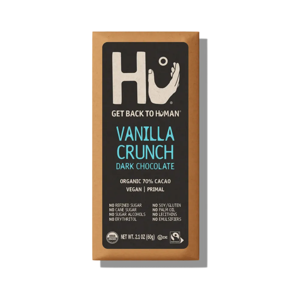 Hu Vanilla Crunch mørk chokoladebar 6-pak 70%