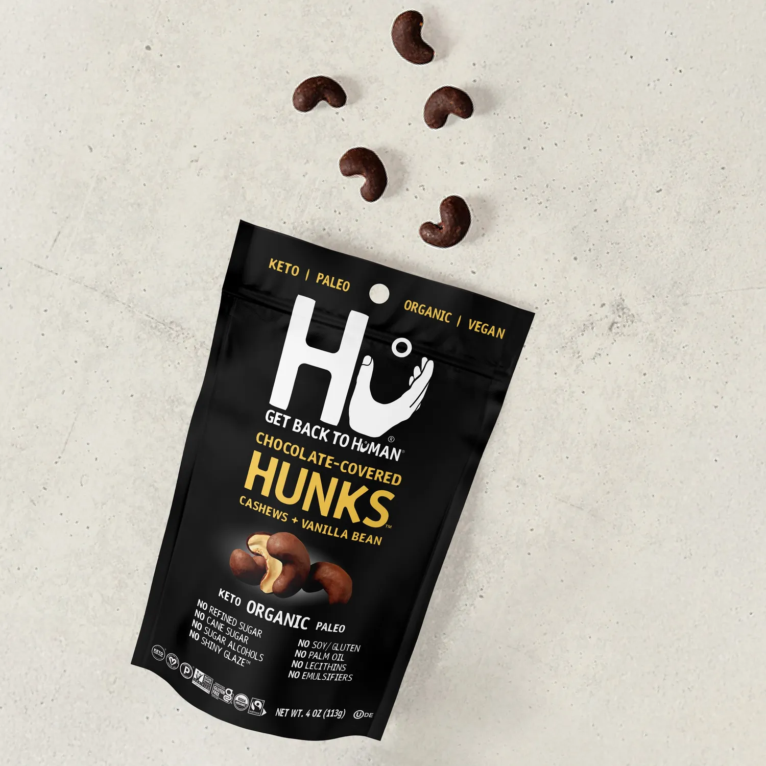 Hu Cashews Vanilla Bean Hunks mørk chokolade 6-pak 70%