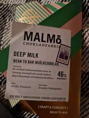 Malmö Chokoladefabrik Deep Milk 46% mælkechokolade 58g