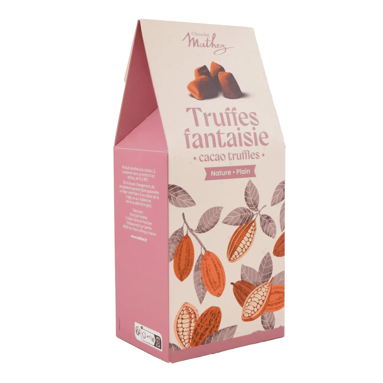 Mathez Natural trøfler kakao 200g æske
