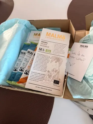 Malmö Chokoladefabrik Kokosboll 50% chokoladebar 80g vegansk