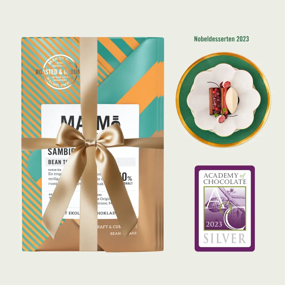 Malmö chokladfabrik Nobel Sambirano 70% mørk chokolade 3-pak