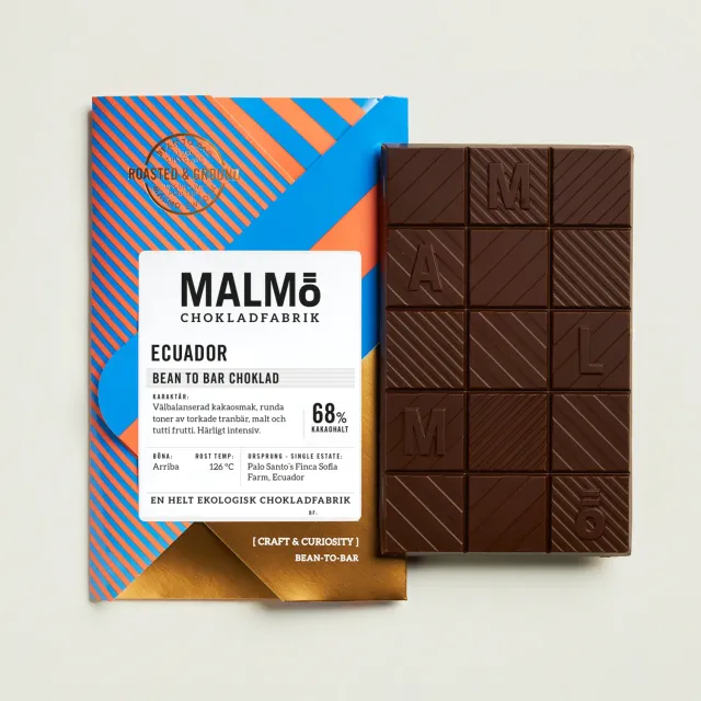 Malmö Chokladfabrik Ecuador 68% chokoladebar 58 g mørk