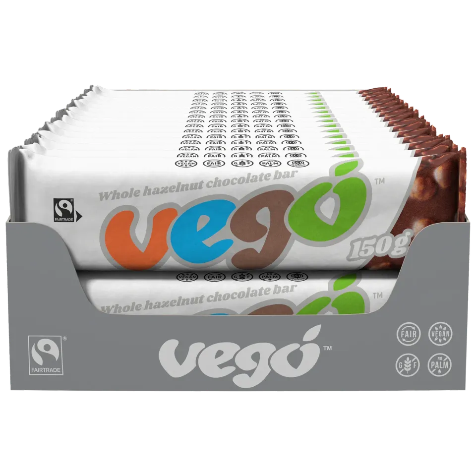 Vego Bar hasselnødde chokolade 150 g hele nødder