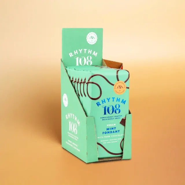 Rhythm 108 Mint Fondant Dark chokoladeplader 9-pak mørk 55%