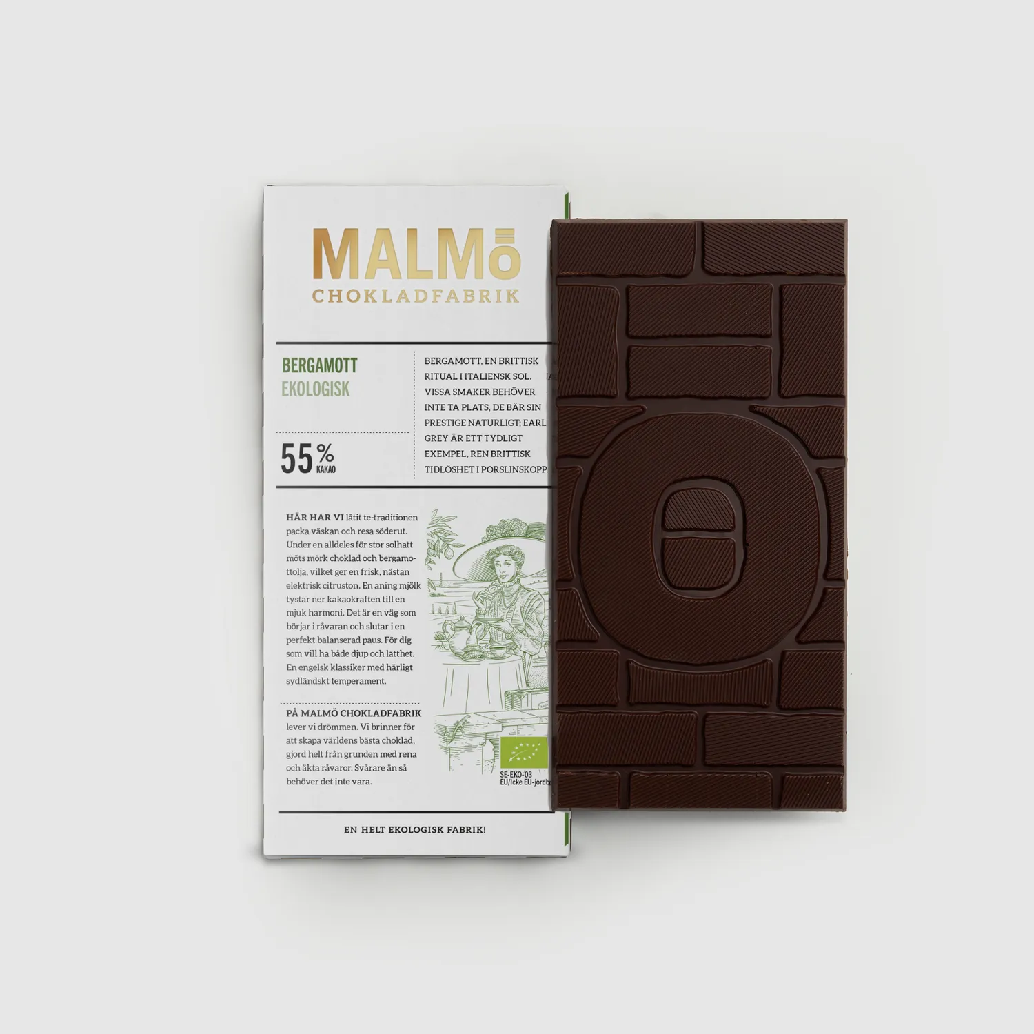 Malmö Bergamott 55% mørk chokoladeplade 80 g